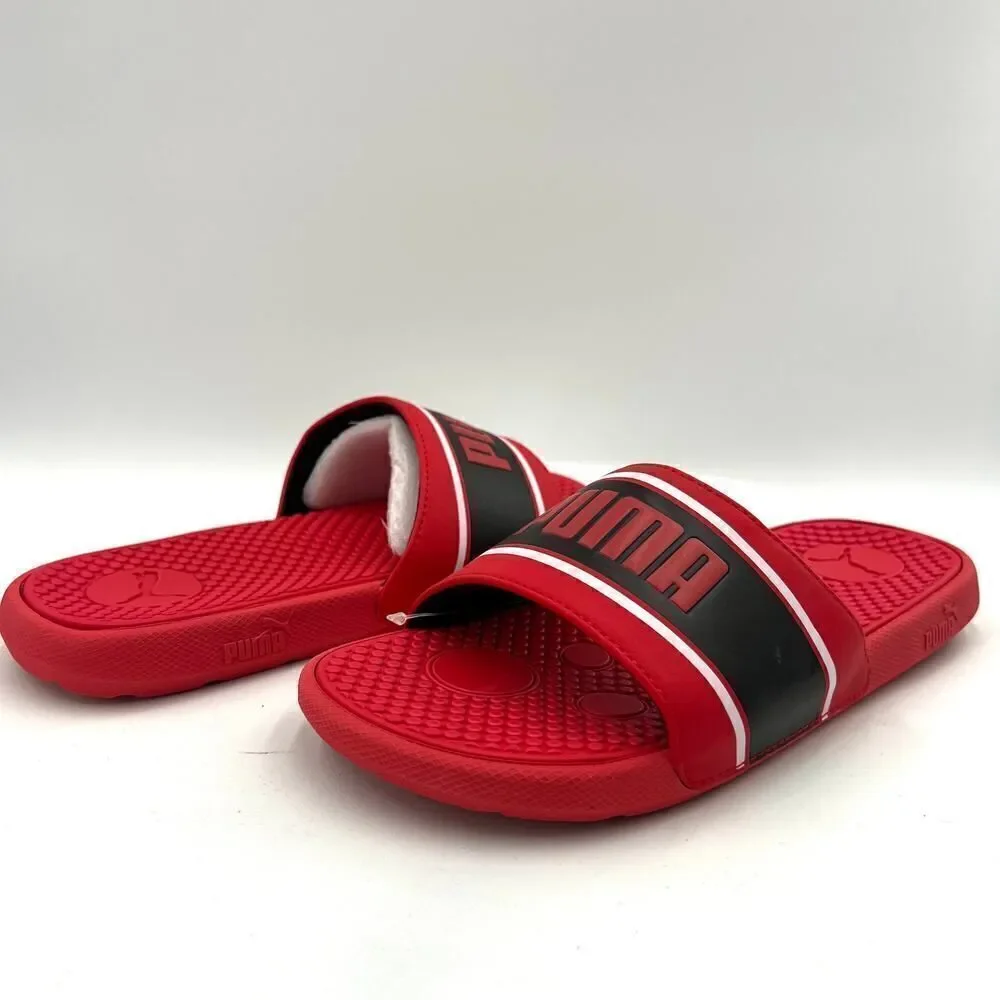 PUMA Unisex Cool Cat Slide Sandal High Risk Red Black White Size 4
